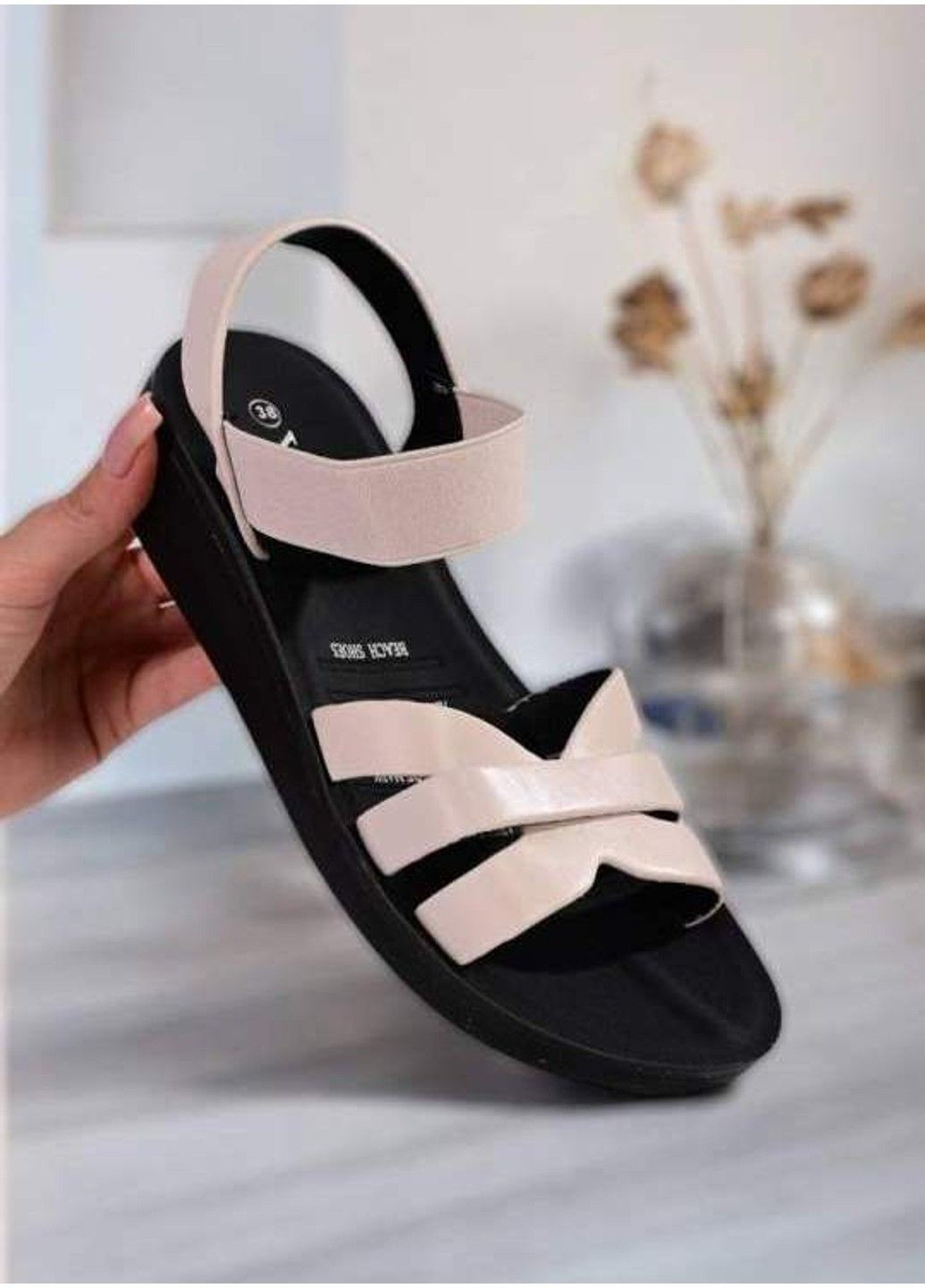 Босоніжки жіночі смужка 41 бежев YiYi (332987312)