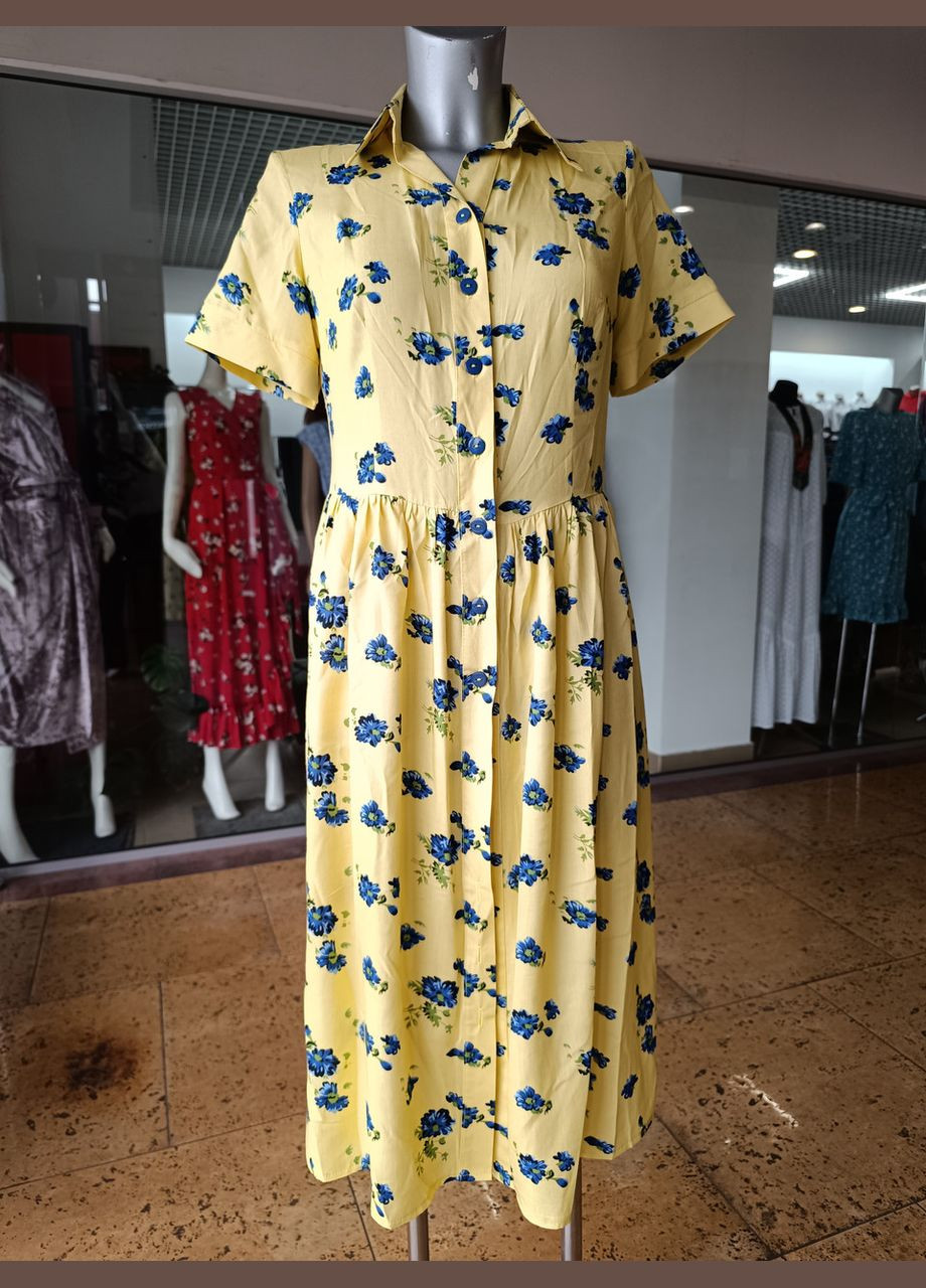 Жовтий вечірня плаття-халат міді 2 Льва