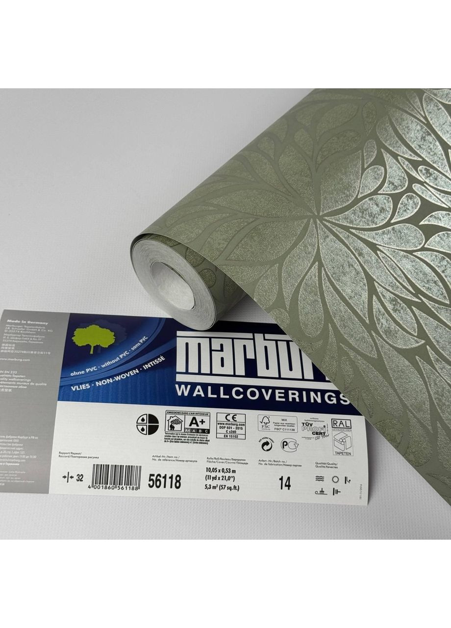 Шпалери вінілові на флізеліновій основі 56118 (0.53), рулон 10 м MARBURG (371775760)