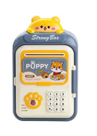 Скарбничка-сейф дитяча Puppy з кодовим замком та відбитком пальця, темно-синій No Brand (315726456)