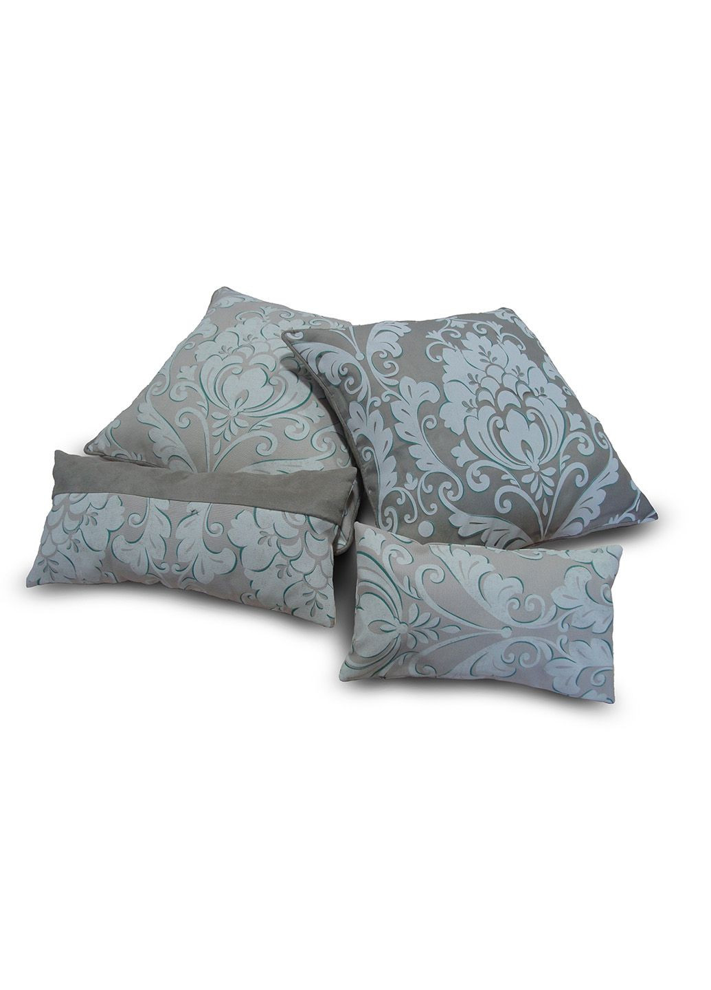 Комплект декоративных подушек 40х40см 2шт 40х18см 1шт 30х18 см 1шт серые с бежевым (п_0439) Firanka Damask (311281322)