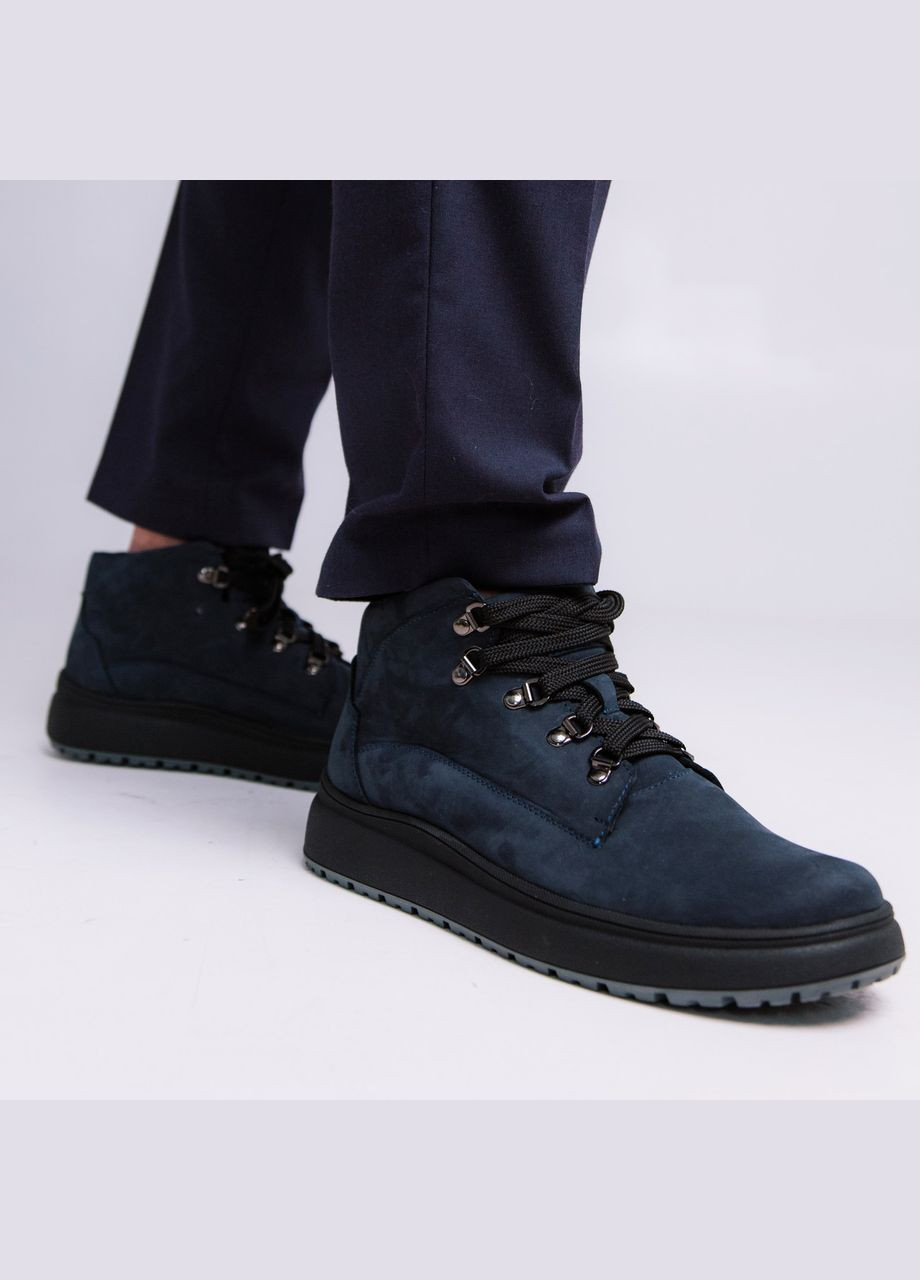 Черевики чоловічі сині на шнурівці, натуральна шкіра нубук. 43 розмір Vasha para (315729658)