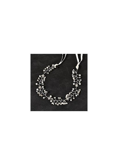 Украшение с бусинами и камешками для волос свадебное белое No Brand (322132372)