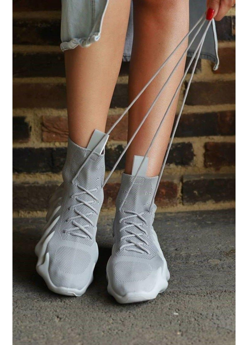 Кросівки жіночі текстильні сірі Башили сірі (305847687)