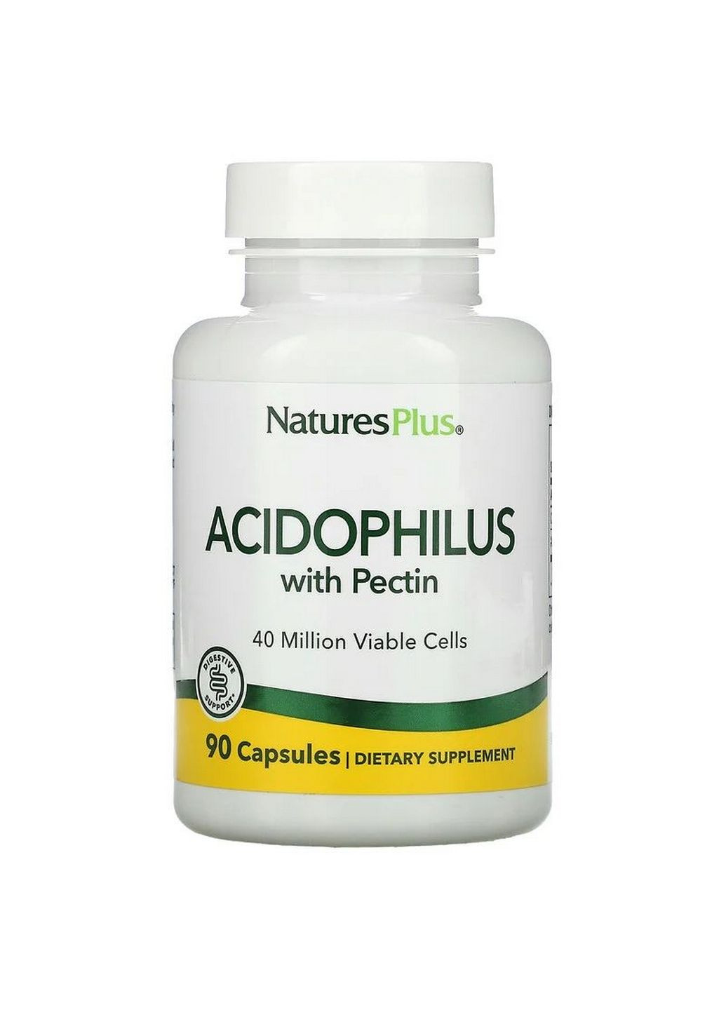 Пробіотики та пребіотики Acidophilus with Pectin, 90 капсул Natures Plus (293338099)