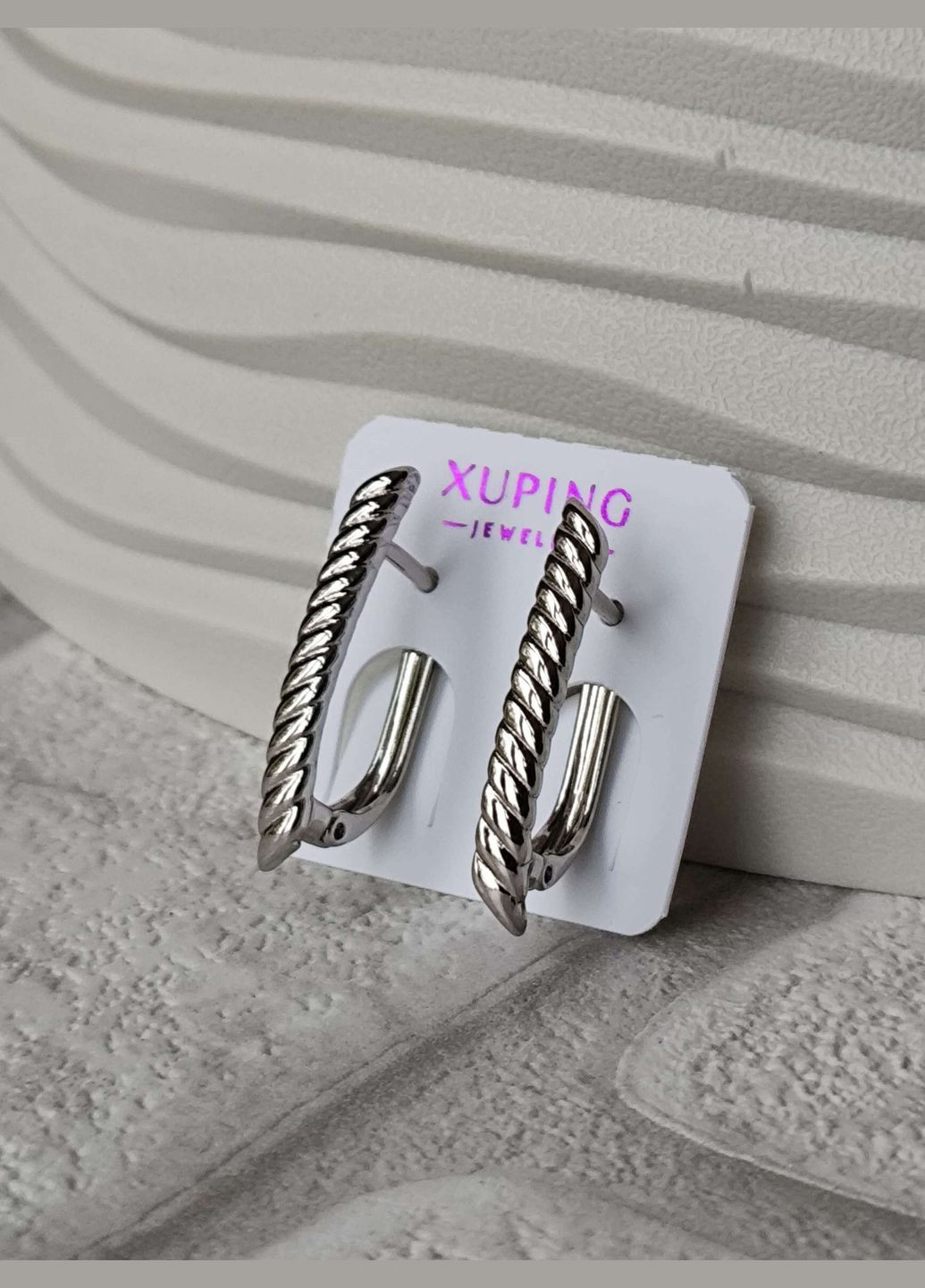 Класичні сріблясті сережки ксюпінг xuping родій медичний сплав Xuping Jewelry (337503349)