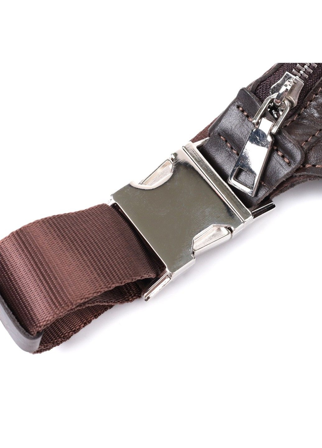 Стильна бананка для чоловіків із натуральної шкіри 22814 Коричневий Grande Pelle (303877339)