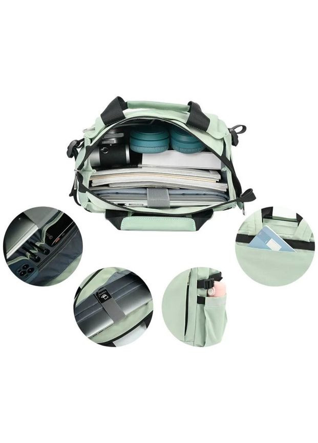 Рюкзак женский тканевый 12 л городской с отделением для ноутбука маленький Зеленый 39567 Tigernu (355884835)