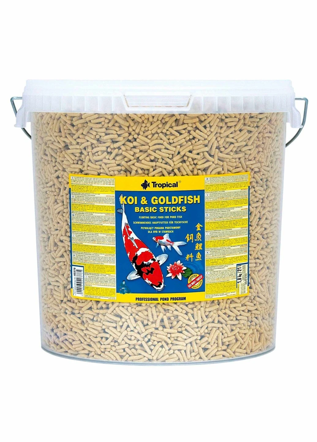 Корм для ставкових риб Koi & Goldfish Basic Sticks 21л /1,6 кг основний корм у паличках Tropical (293408390)