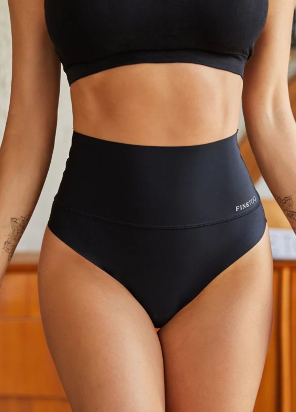 Корегуючі безшовні трусики стрінги з високою посадкою (1382-48-02) Finetoo (259037628)