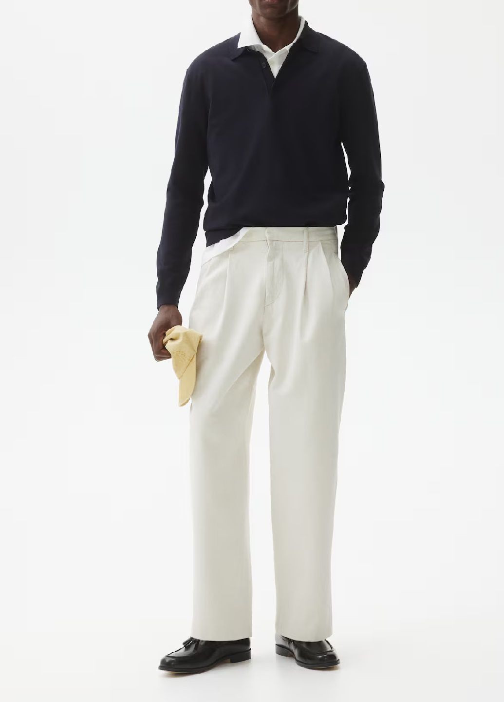 Темно-синяя футболка-поло для мужчин H&M