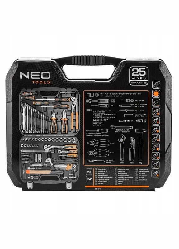 Набір інструменту, 143шт, універсальний, CrV та S2 Neo Tools (315350588)