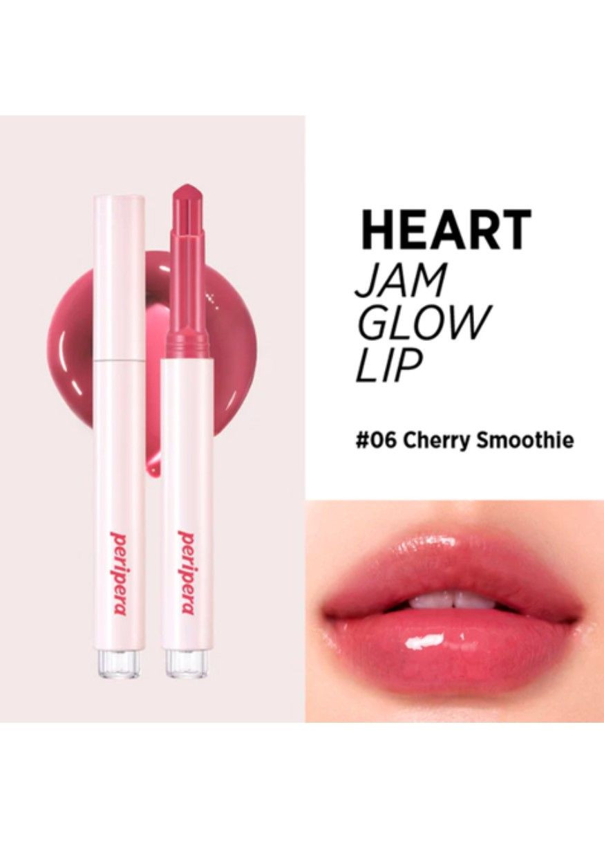 Сяючий блиск-помада в стіку Heart Jam Glow Lip 06 Cherry Smoothie 1.4g Peripera (292311411)