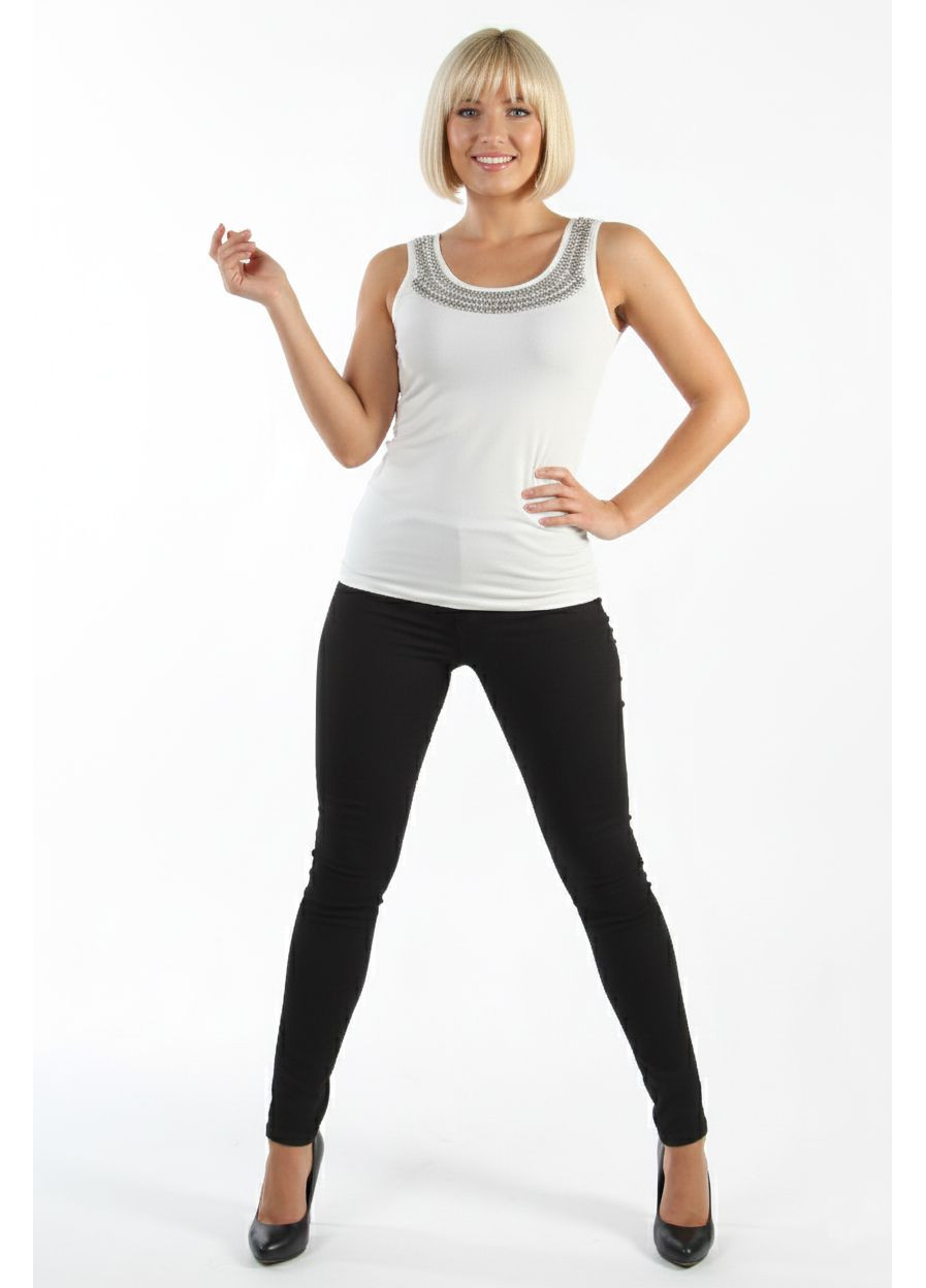 Женская майка с декором. LW-205-2 Белый Lowett — 363261786