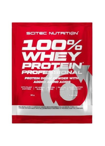 Сывороточный протеин 100% Whey Protein Prof., 30гр (Клубника) Scitec Nutrition (329199511)