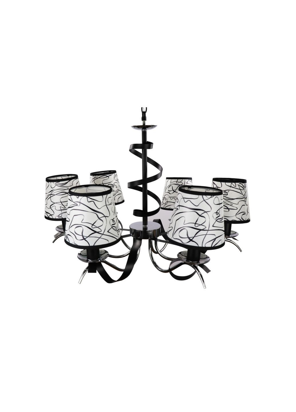 Люстра подвесная на 6 лампочек 25349 Черный 50-90х65х65 см. Sunnysky (364492848)