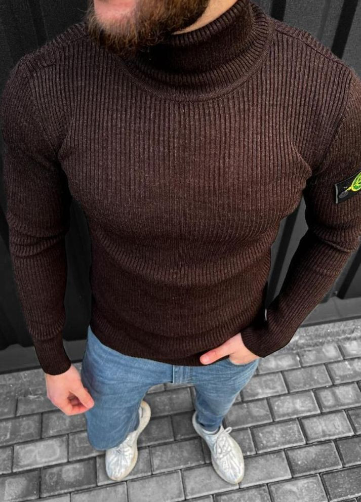 Темно-коричневий демісезонний светр No Brand