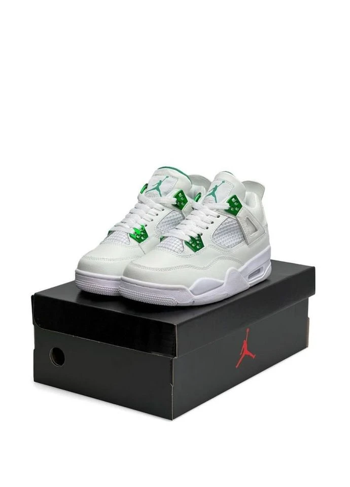Кросівки White Metallic Green (Розмір ) No Brand Air Jordan 4 Retro зелені (378648013)