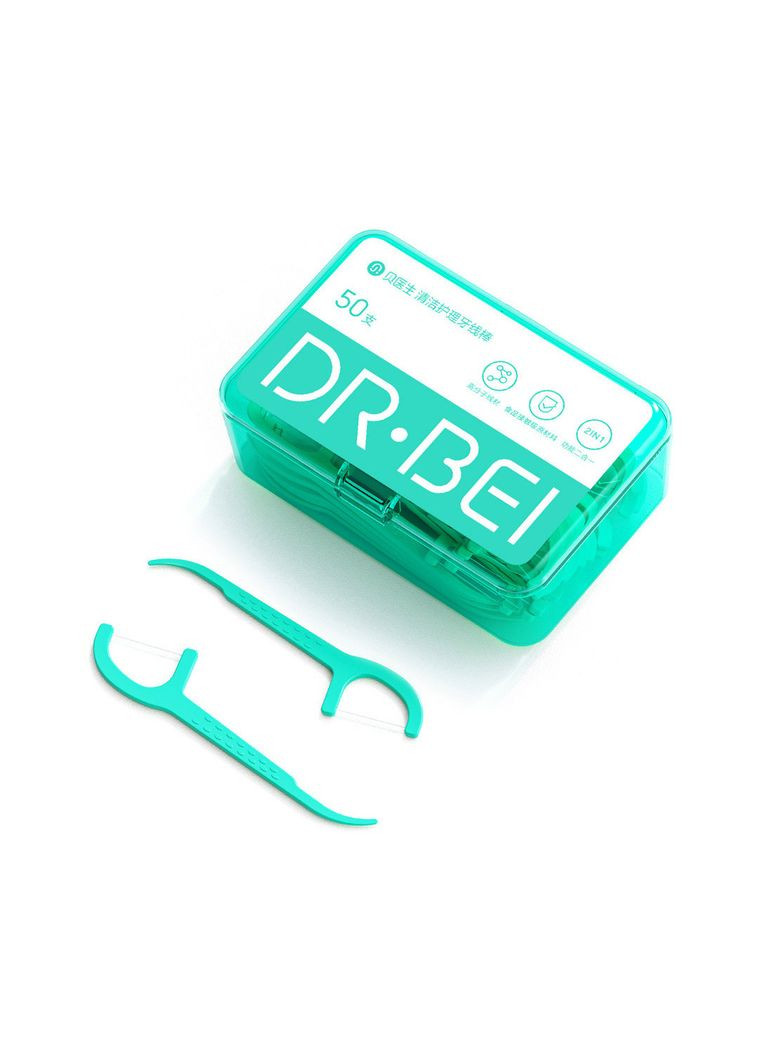 Зубна нитка із зубочисткою 50 шт./уп. green Dr.Bei (325671559)
