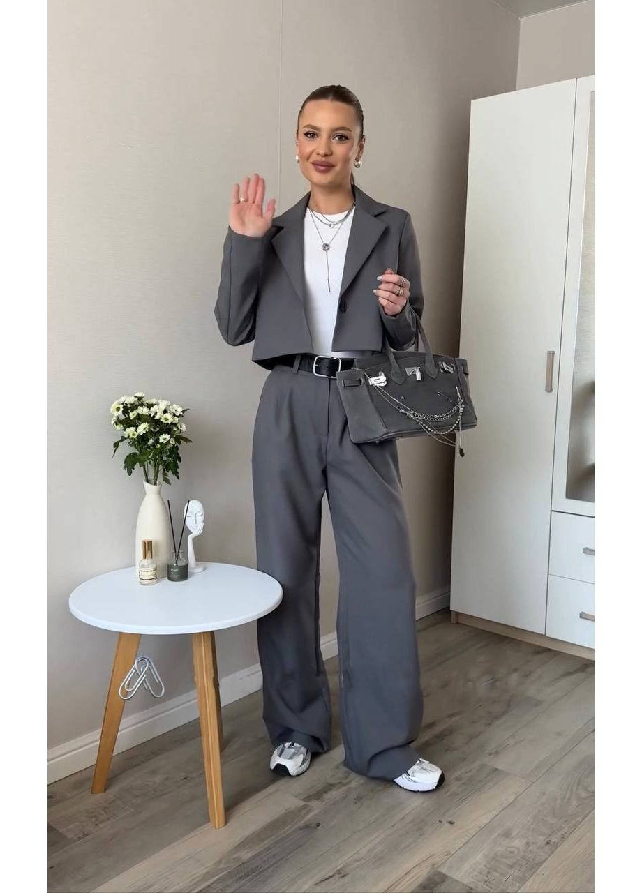 Жіночий графітовий костюм No Brand (360910704)