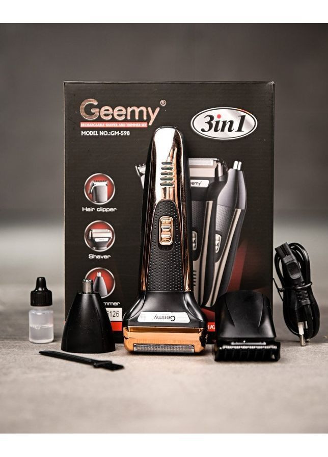 Машинка для стрижки триммер бритва Gemei GM-598 3 в 1 No Brand (369720223)