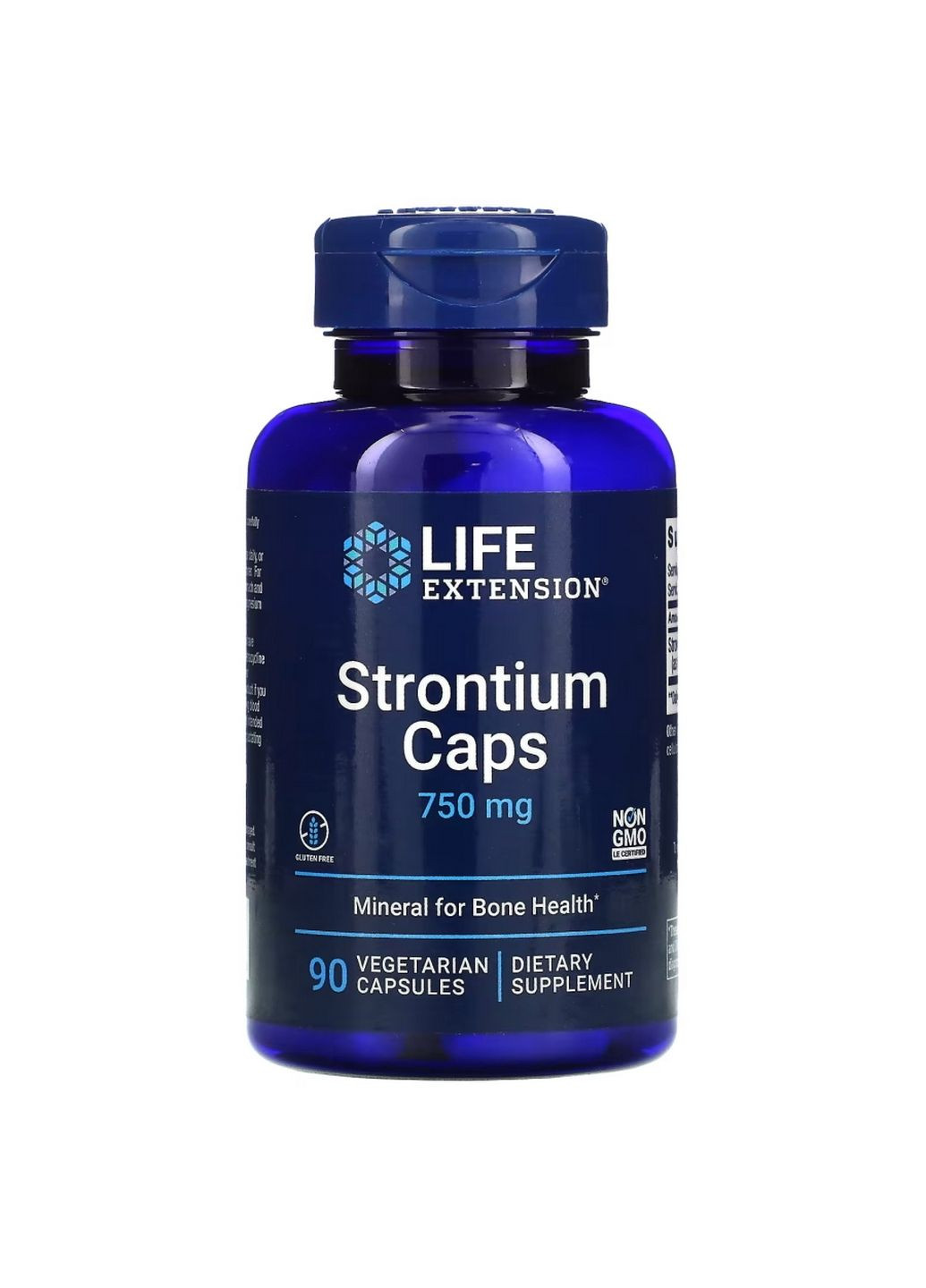 Вітаміни та мінерали Strontium 750 mg, 90 вегакапсул Life Extension (293415652)