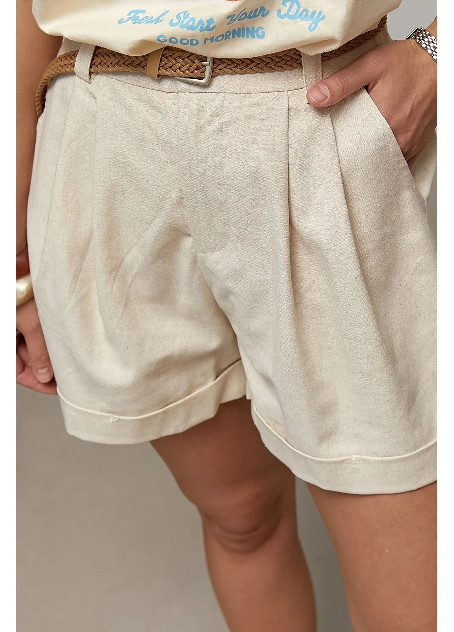 Лляні класичні шорти цвет, M (є розміри) Lurex (393753981)