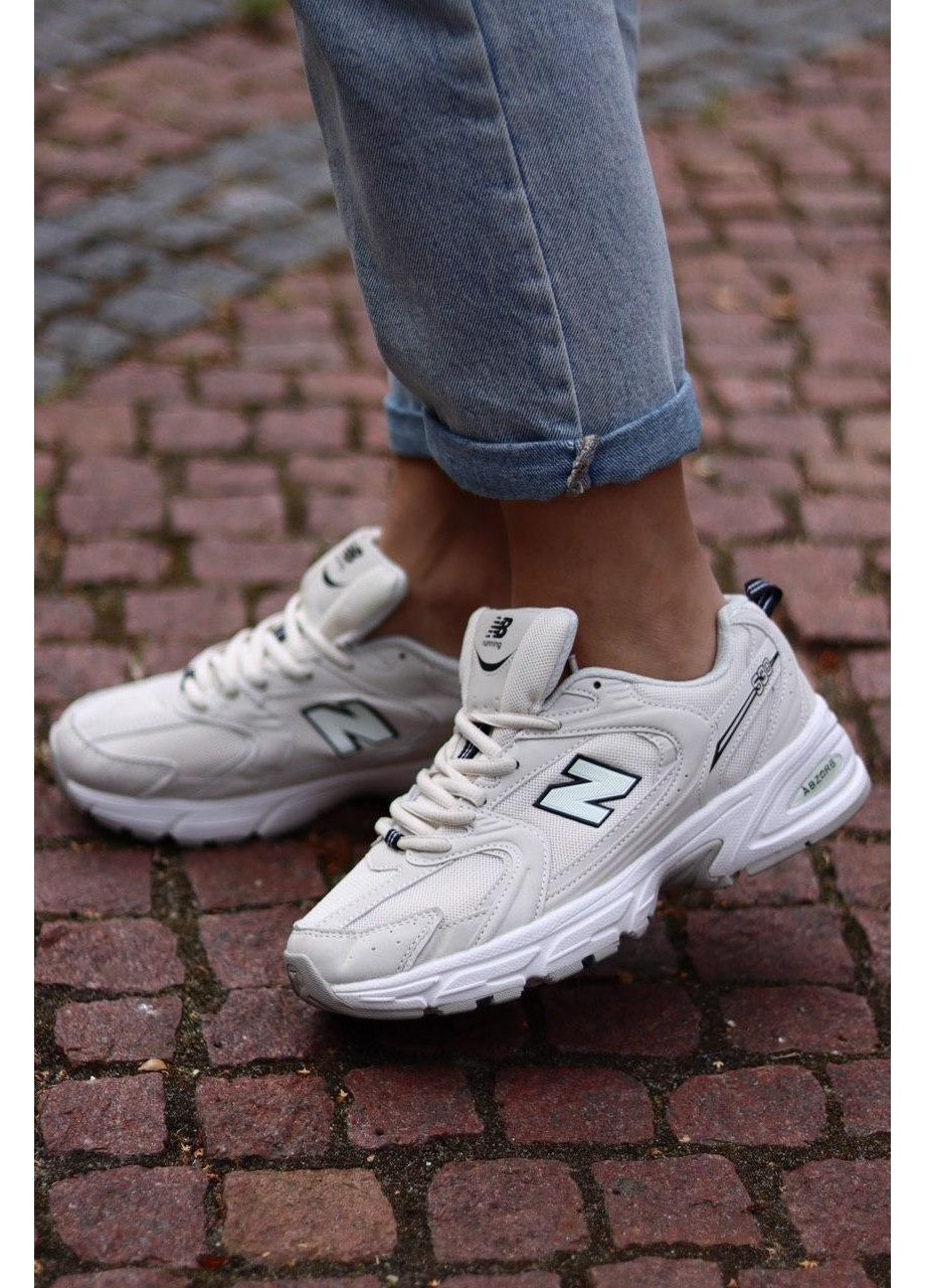 Бежевые демисезонные кроссовки мужские new balance 530 floral ink beige нью беланс 530 No Brand