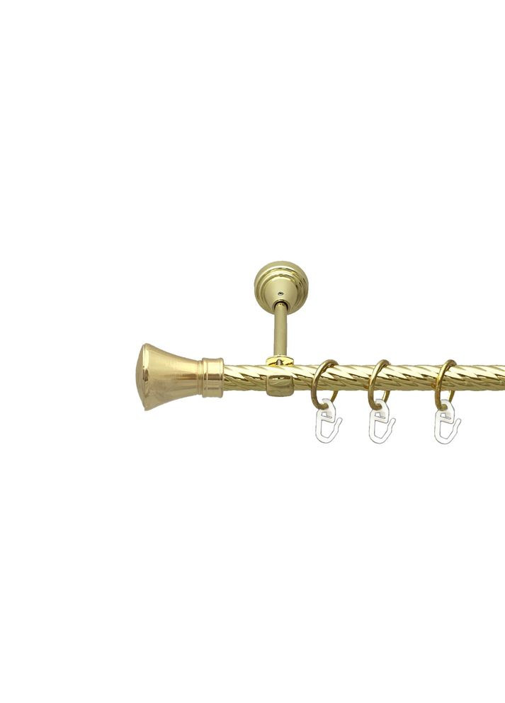 Карниз Люксор металлический однорядный открытая скрученная труба Золото 16 мм 300 см (00-00024815) ORVIT (300847230)