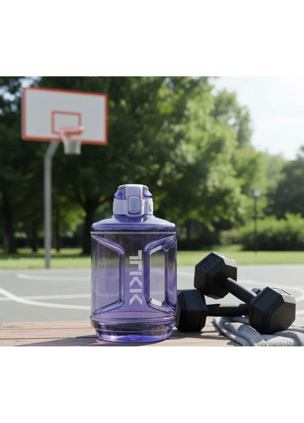Спортивная бутылка 2300 мл (2.3 л) Tritan BPA-free, ударопрочная эко-бутылка с ручкой и клапаном TKK (394190963)