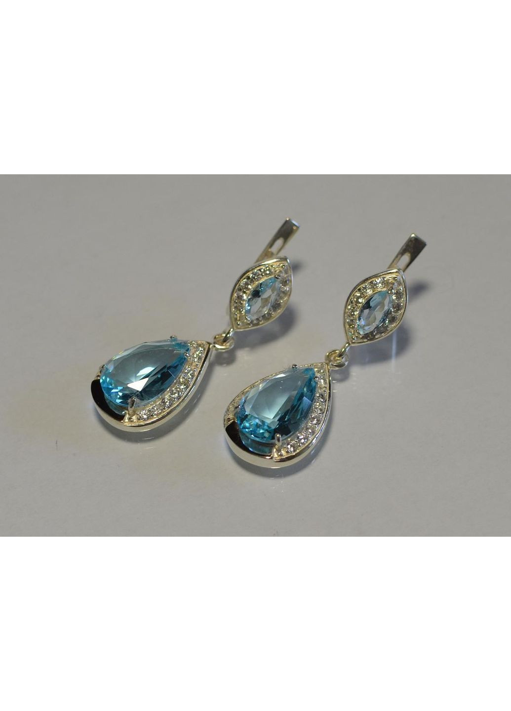 Серебряные серьги с накладками из золота Silver Style (367112779)