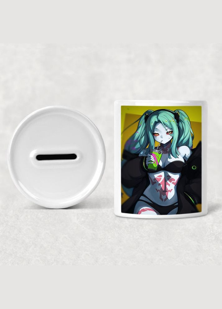 Скарбничка, копілка для грошей Аніме Кіберпанк #0006 біла керамічна No Brand (315046609)