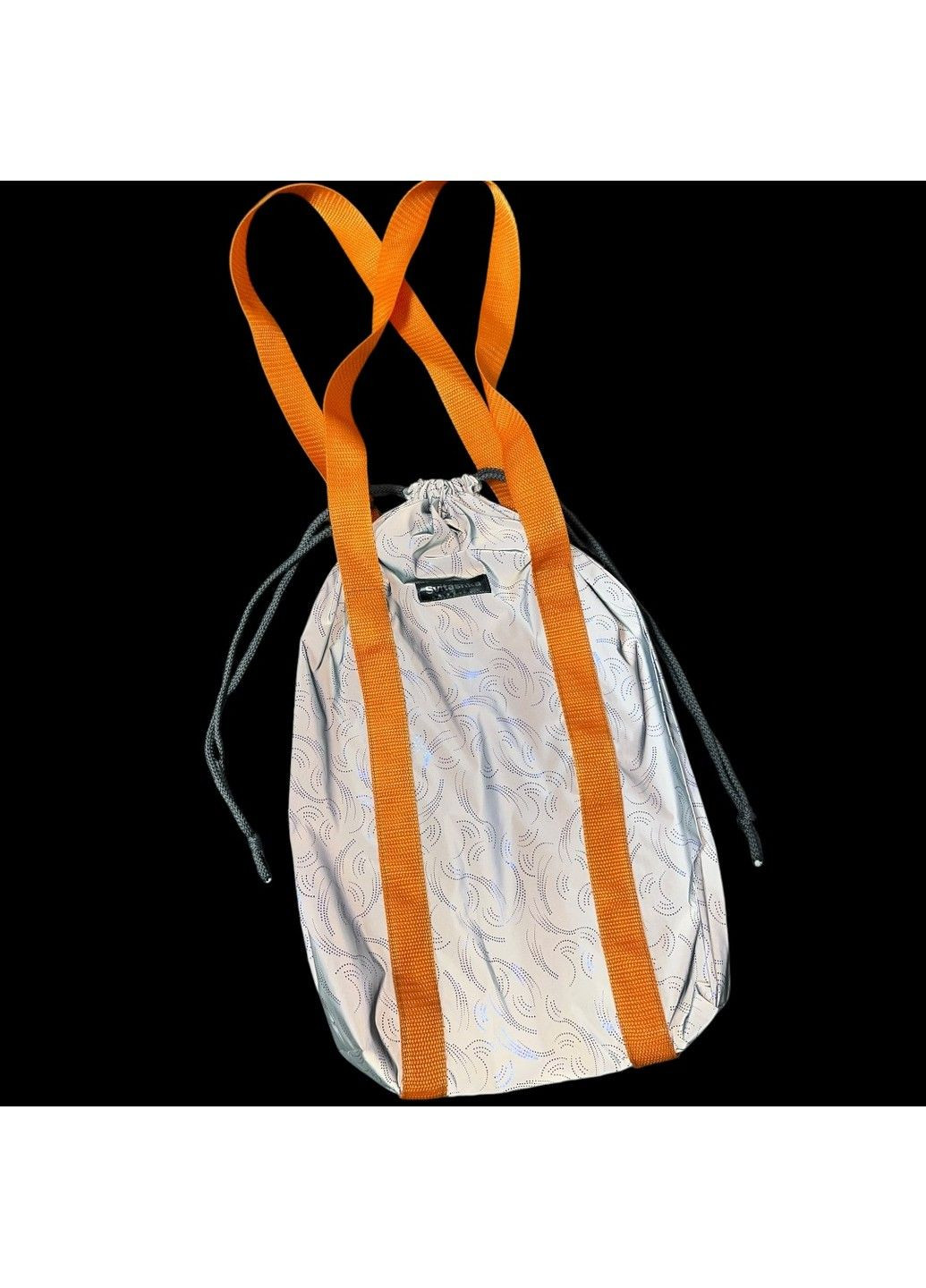 Світловідбиваючий шопер Svitashka «Сині пір’їнка» помаранчеві ручки на завʼязках No Brand (311300770)