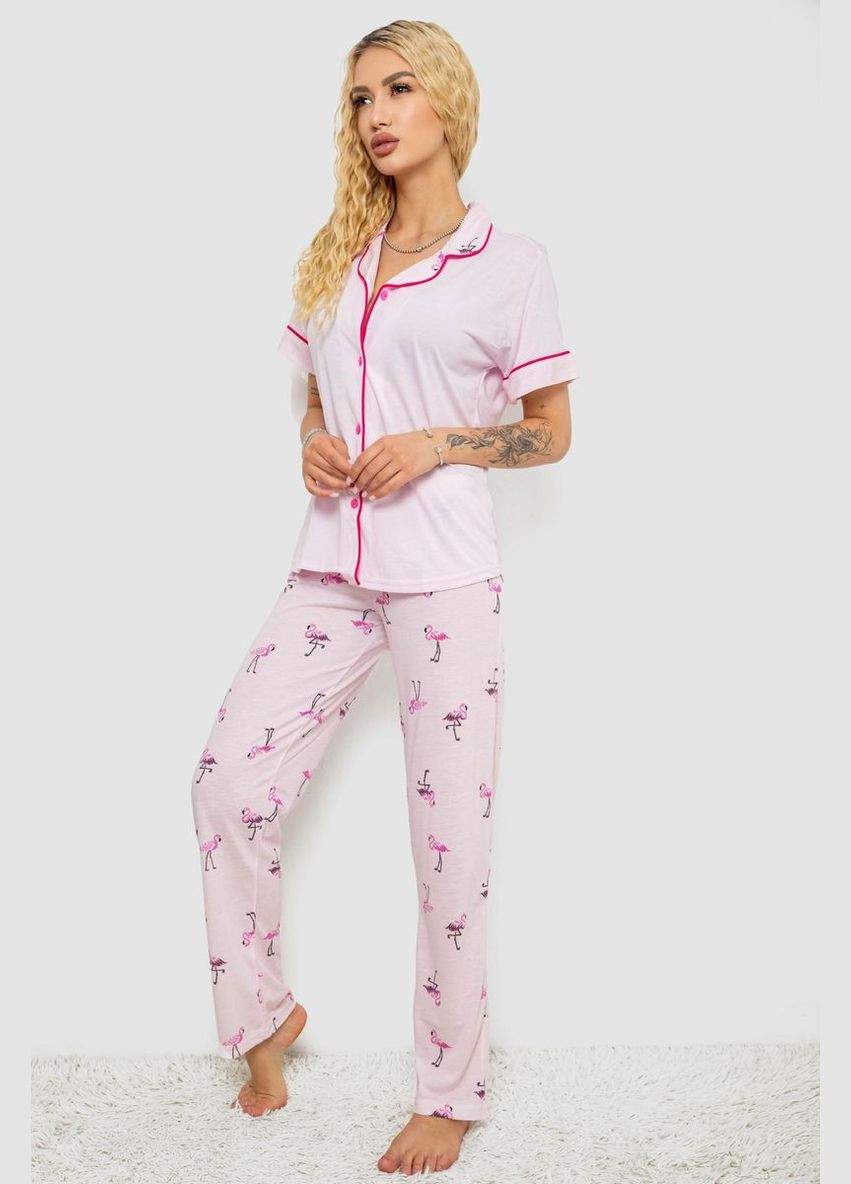 Розовая всесезон женская пижама с принтом,, Ager
