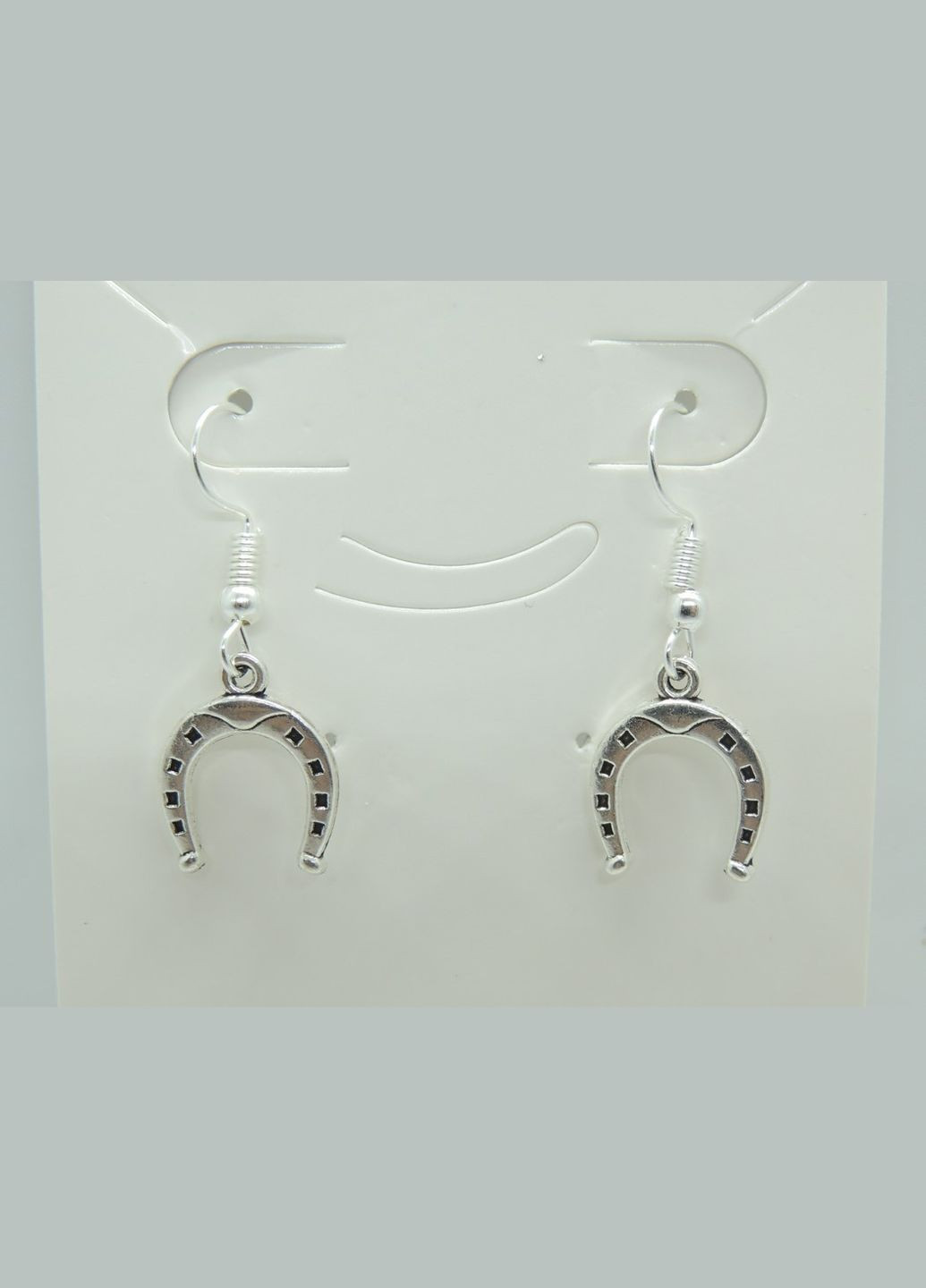 Сережки сережки гачок Щаслива Підкова на Успіх 3,1 см сріблясті Liresmina Jewelry (285111046)