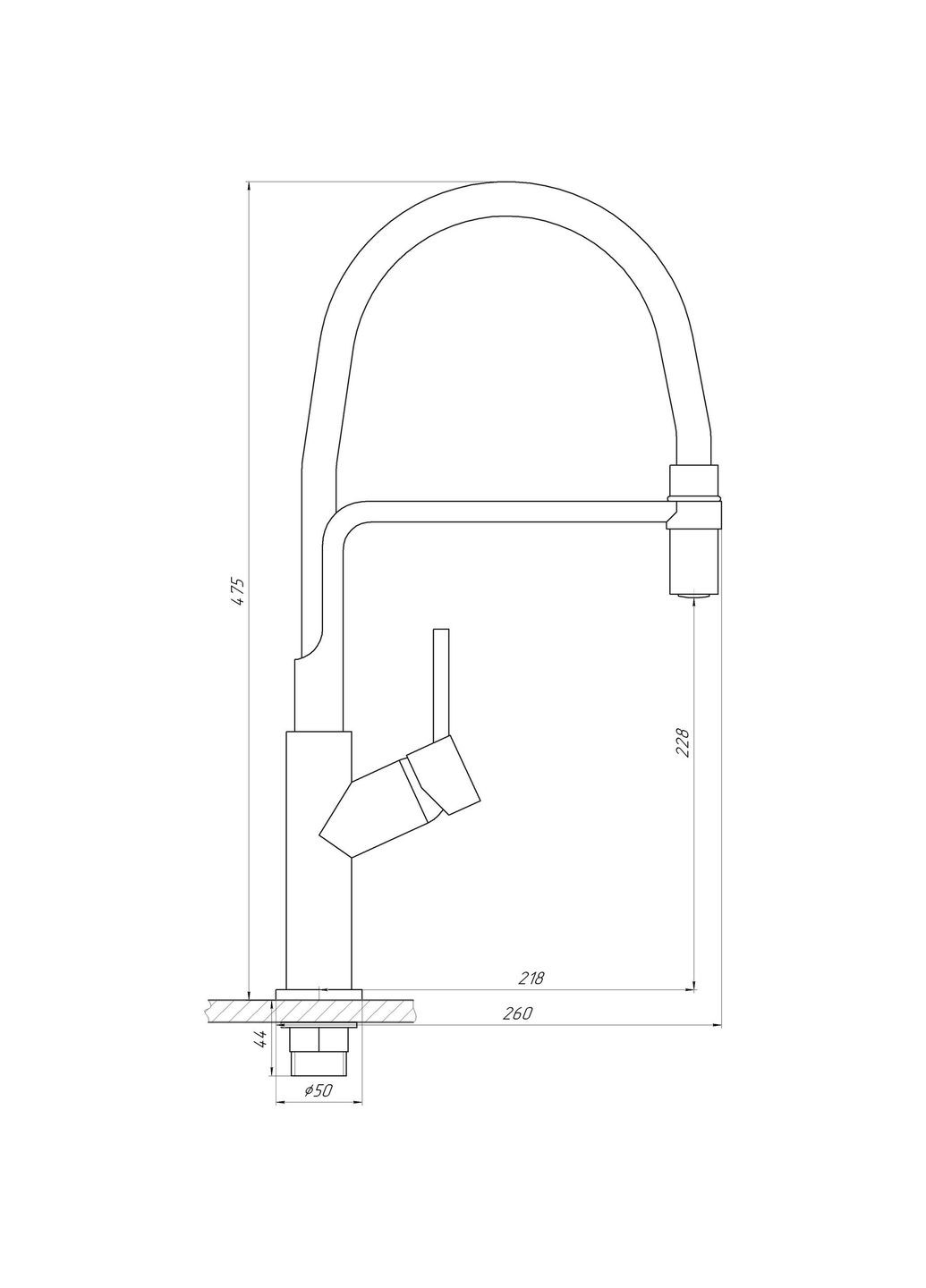 Змішувач для кухні DENVER Flex GDF-32-08-01 Globus Lux (335040599)
