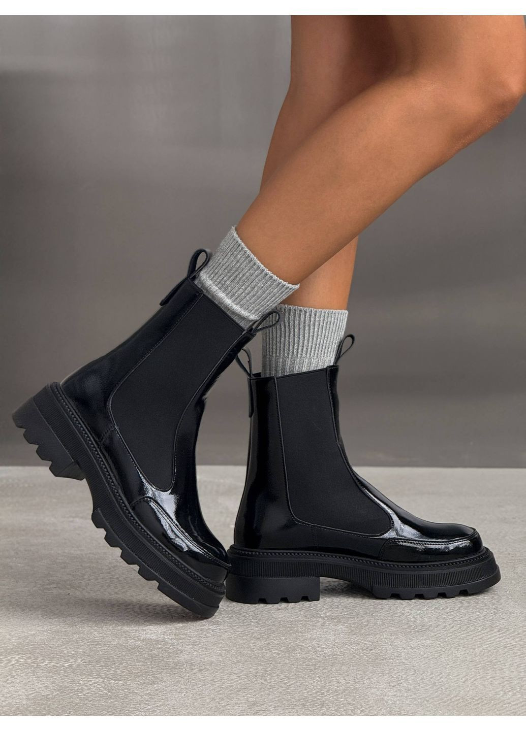 челси женские nikart из натуральной кожи (наплак) с байкой – черные. No Brand