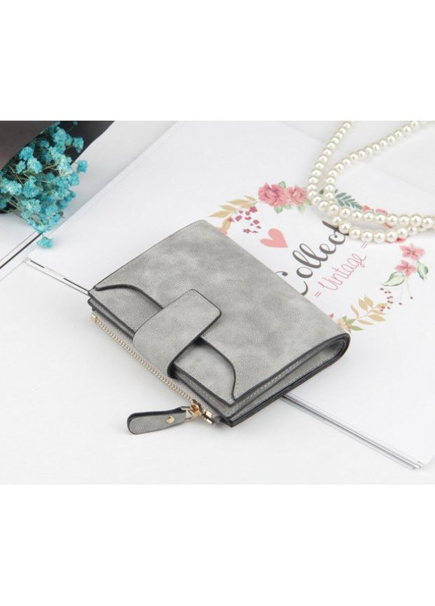 Жіночий гаманець Світло-сірий гаманець зі штучної шкіри для жінок маленькийний портмоне ProDobro (363260202)
