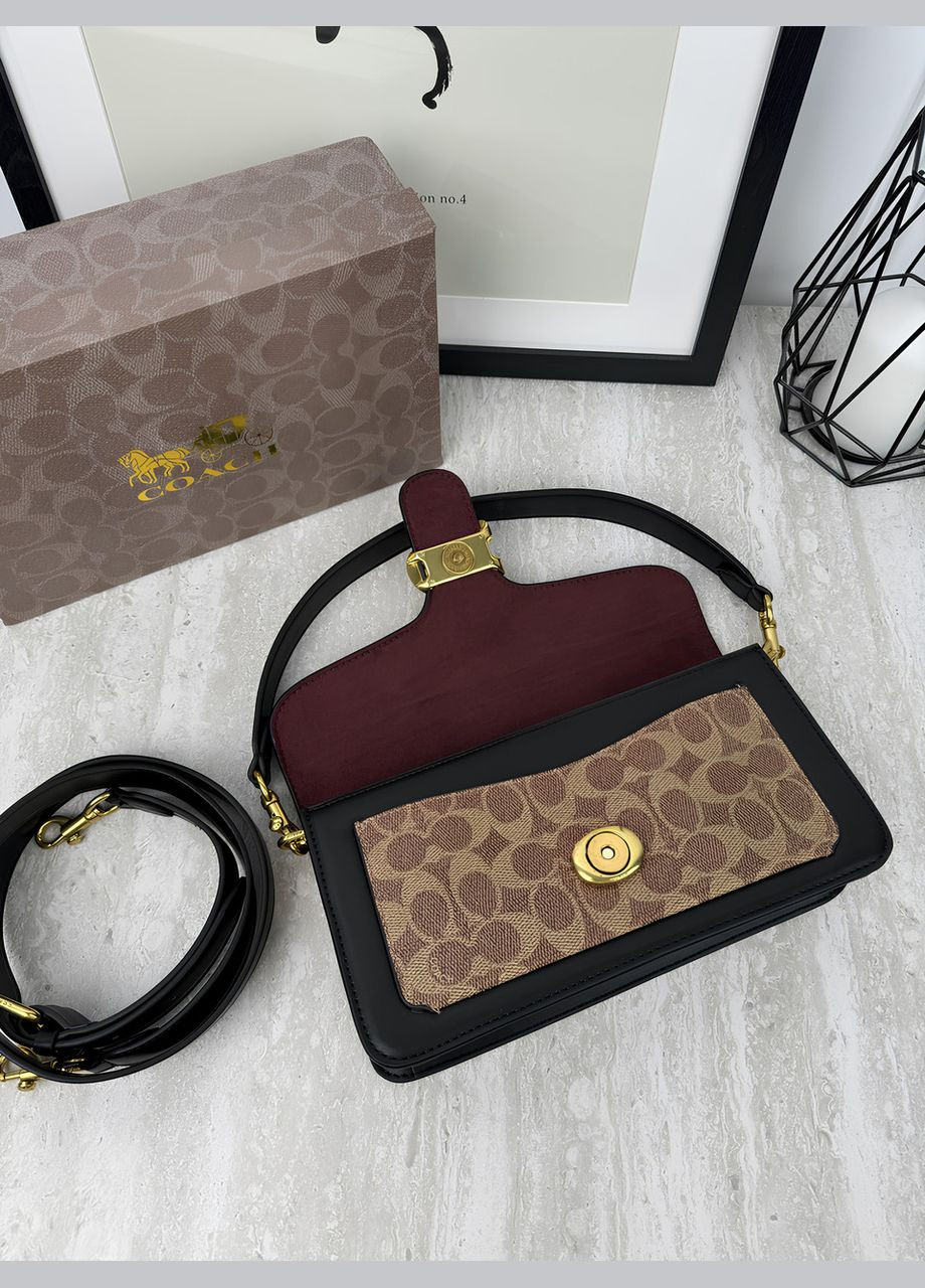 Женская сумка черно-бежевый через плечо No Brand (322464523)