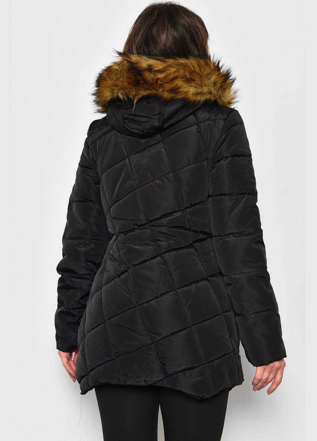 Чорна зимня куртка жіноча єврозима чорного кольору Let's Shop