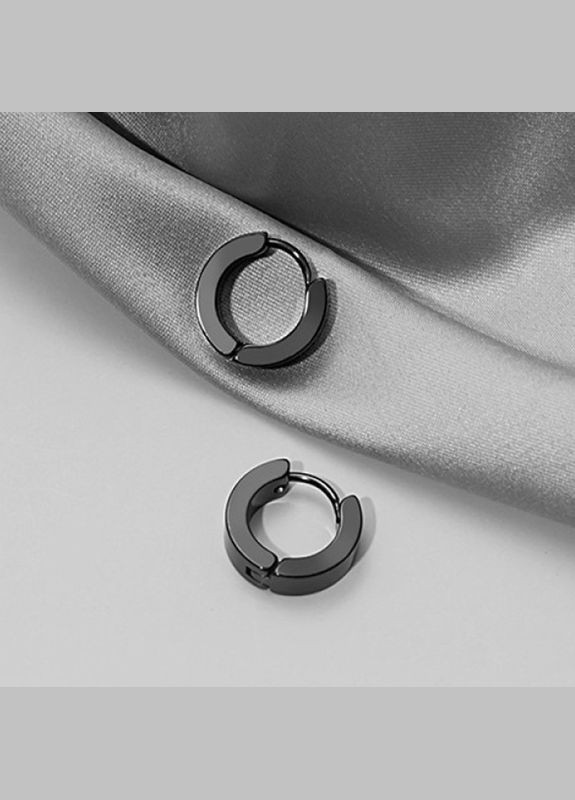 Серьги черные мужские на одно ухо в готическом или панк стиле нержавеющая сталь 1 серьга 1.3 см Fashion Jewelry (294051963)