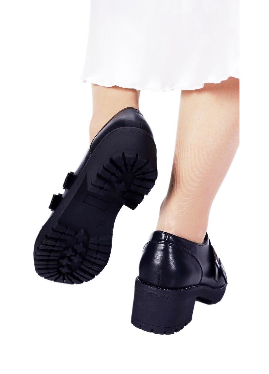 Gallop Lin Жіночі туфлі на тракторних підборах лофери чорний з штучна шкіра, китай — демісезон (305076321)