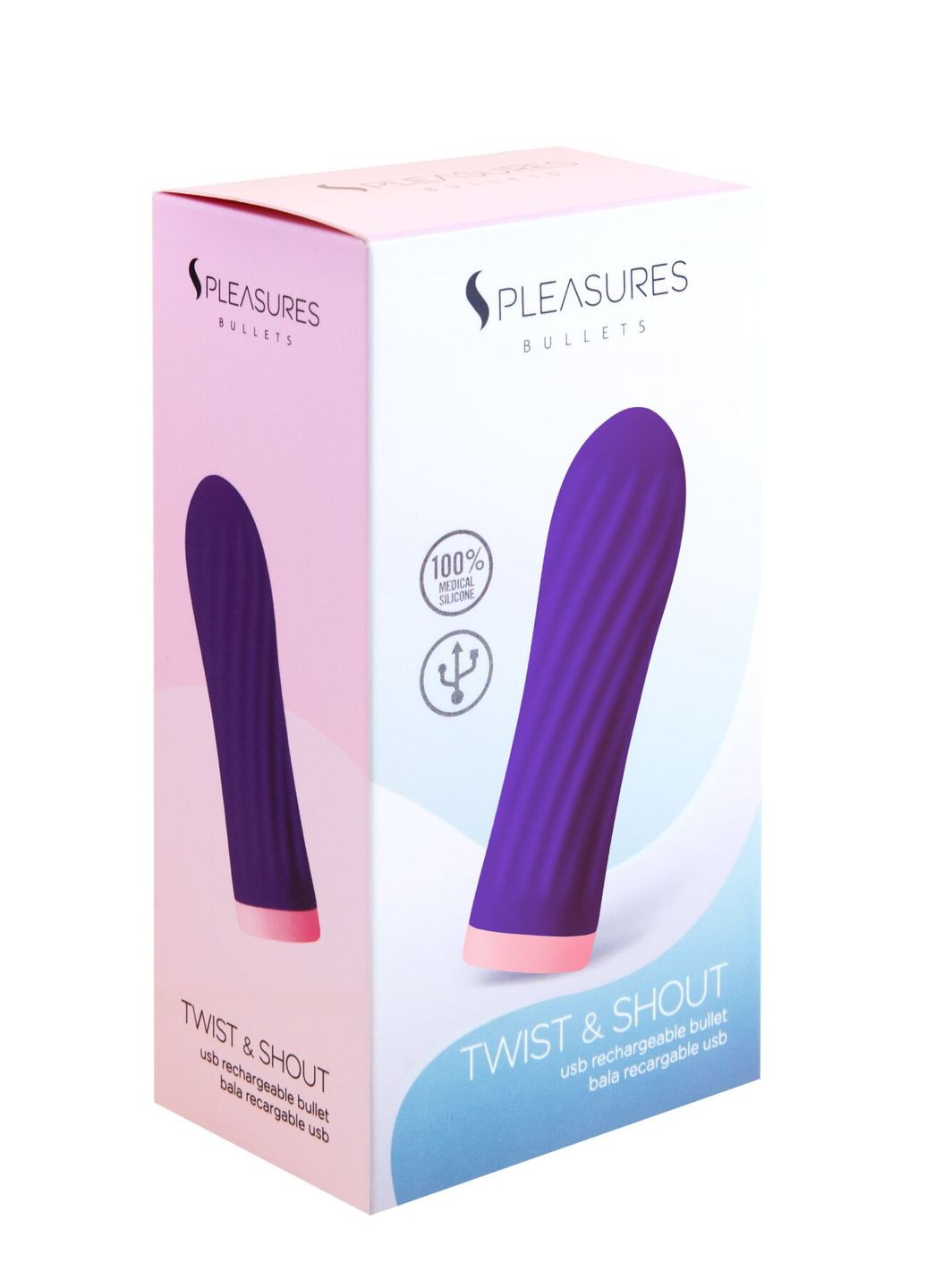 Виброшара Bullets Twist & Shout Purple, фиолетовая, ребристая поверхность, 10 режимов S Pleasures (331149242)