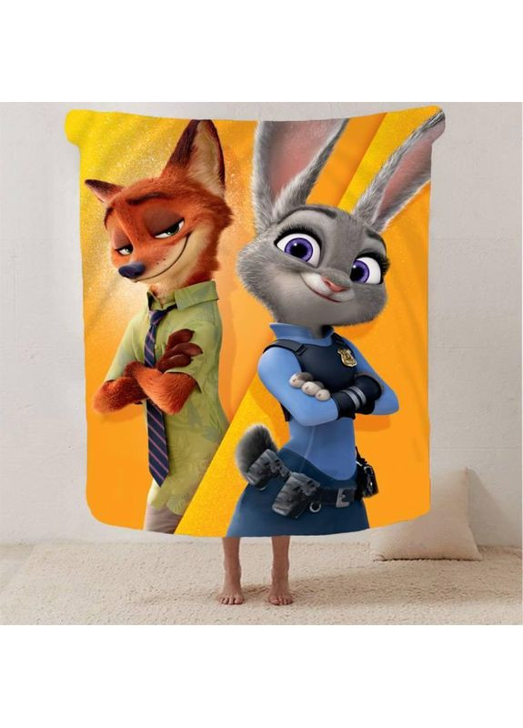 Плед плюшевый подарочный 3D Зоотрополис 160х200 см No Brand (358100047)