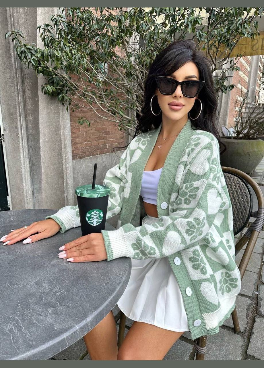 Оливковый демисезонный кардиган Vakko