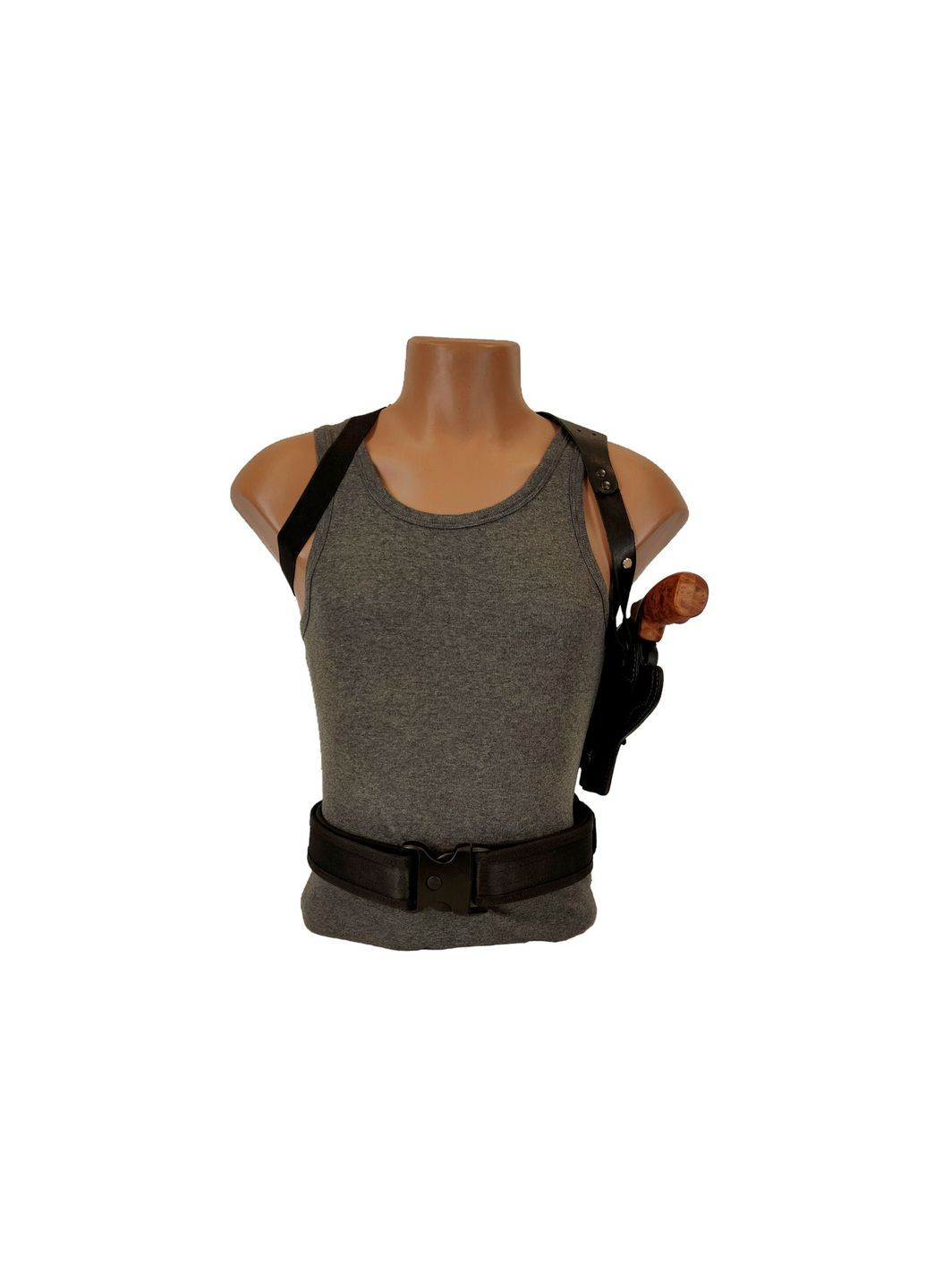 Кобура для Револьвер 4 оперативна + поясна + прихованого внутрішньобрючного носіння не формована зі скобою (шкіра, чорна) Сварог (342375387)