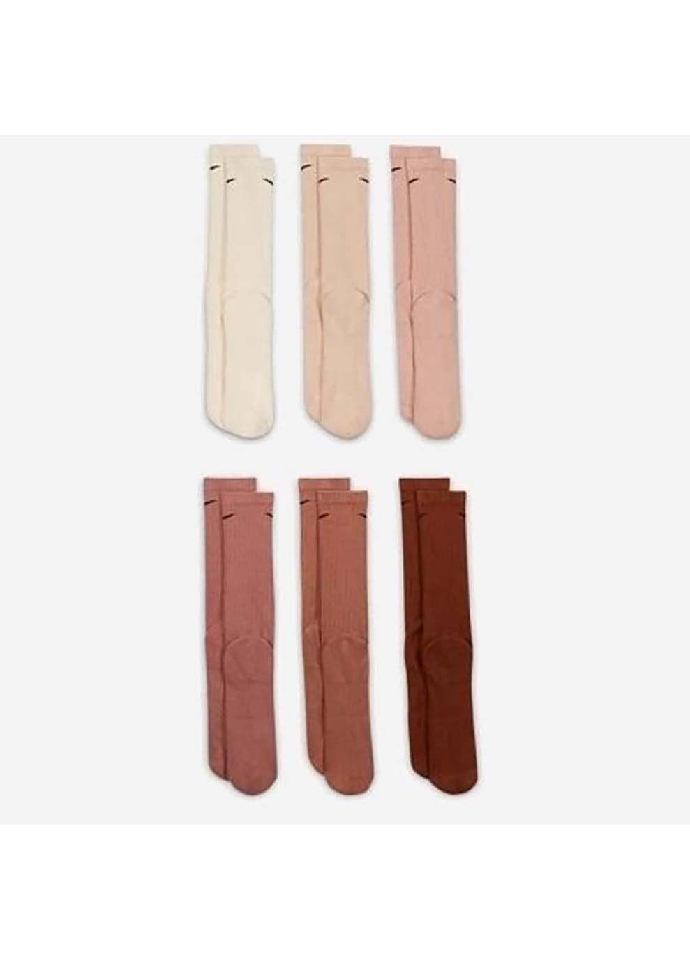 Чёрные носки u nk ed pls csh crw 6pr - 132 мультиколор Nike однотонные (302286889)