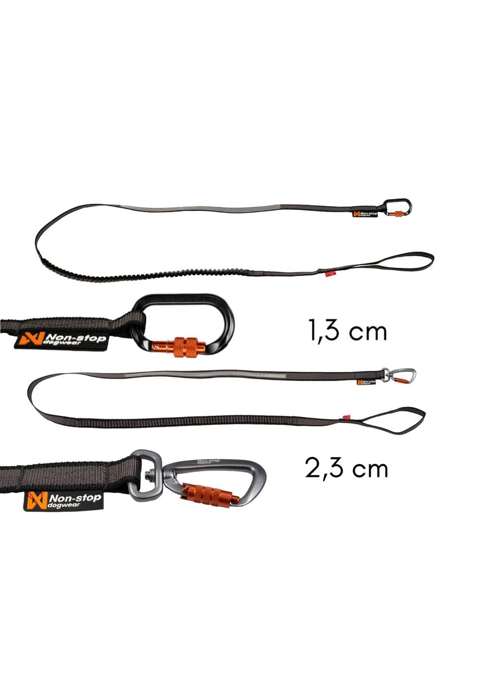 Поводок для собак Touring bungee leash с серым 2 м/13 мм Non-stop dogwear (399532185)