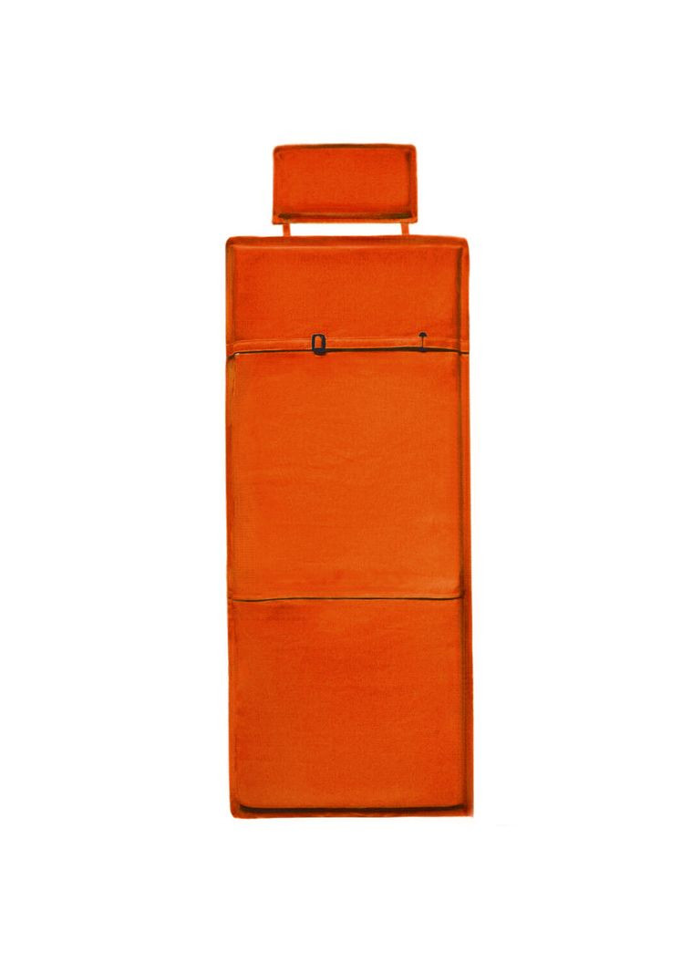 Матрац для шезлонга, лежака на зав'язках з підголівником 190х60х4 см темно-помаранчевий No Brand (331770650)