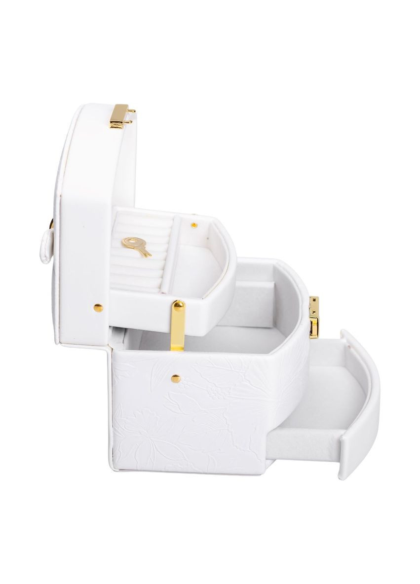 Скринька для прикрас з екошкіри 3 яруси із замком органайзер для коштовностей та ювелірних виробів ProDobro (364191920)